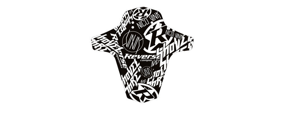 REVERSE MUD GUARD -NICO VINK-STICKERBOMB BLACK/WHITE - Bike technics