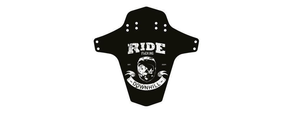 REVERSE MUD GUARD - RIDE FUCKING DOWNHILL BLACK/WHITE - Bike technics