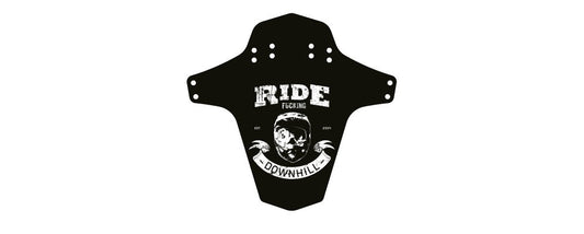 REVERSE MUD GUARD - RIDE FUCKING DOWNHILL BLACK/WHITE - Bike technics