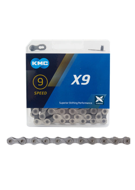 KMC X9 9 Speed Chain Gray/Gray 116Links w MissingLink