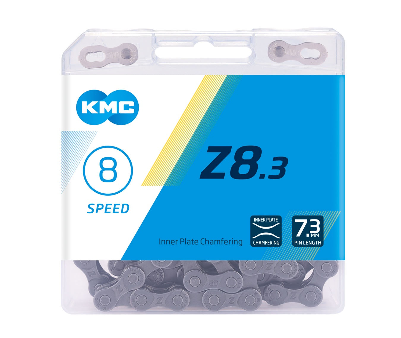 KMC Z8.3 8 Speed Chain Gray/Gray 116Links w/ MissingLink